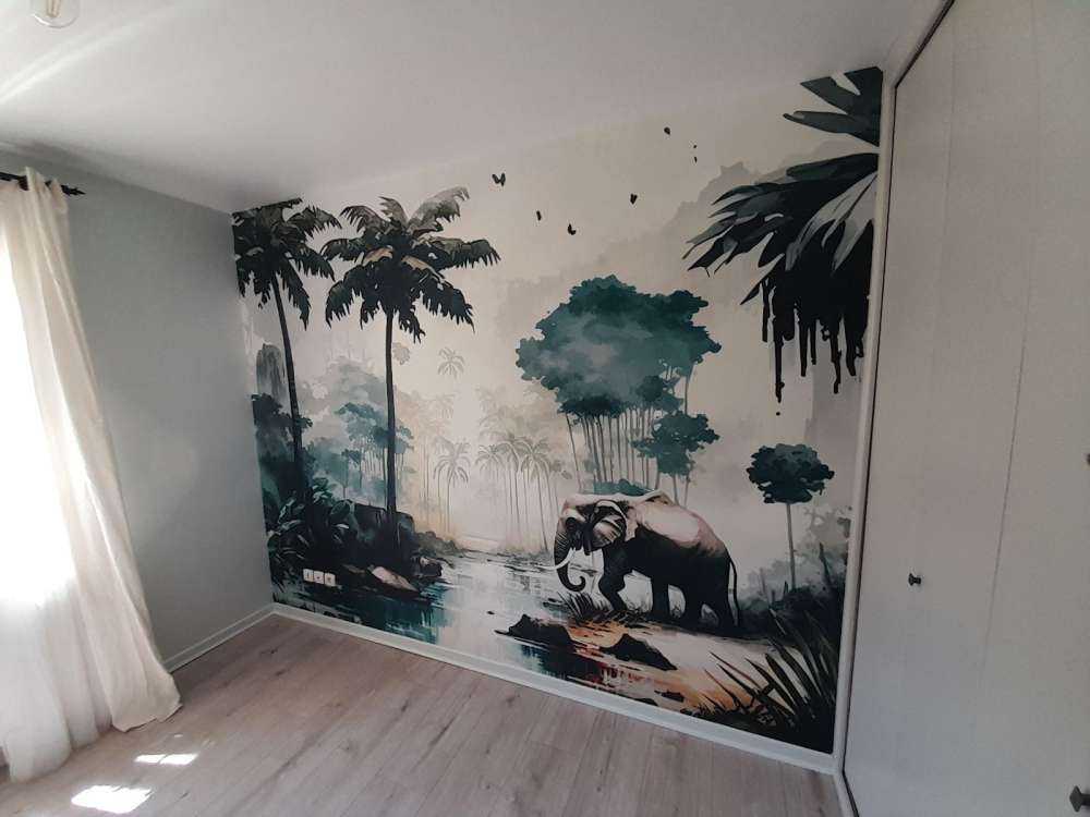 Tropischer Dschungel in Aquarell
