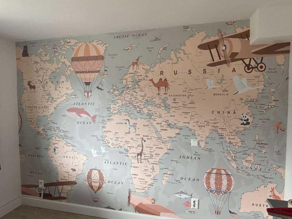 Beige Weltkarte