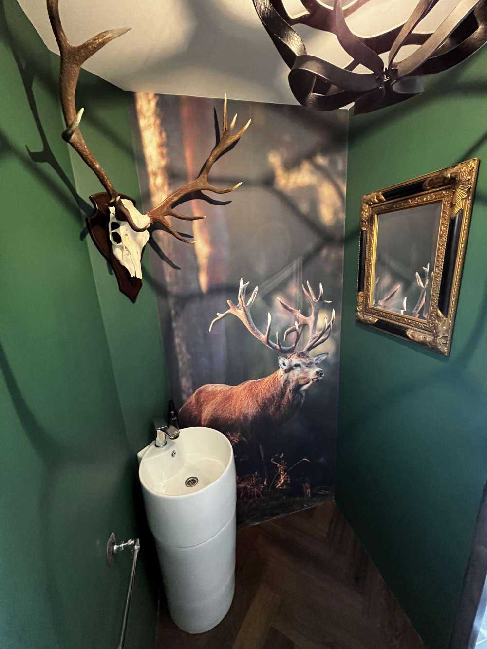 Hirsche auf einem Hügel