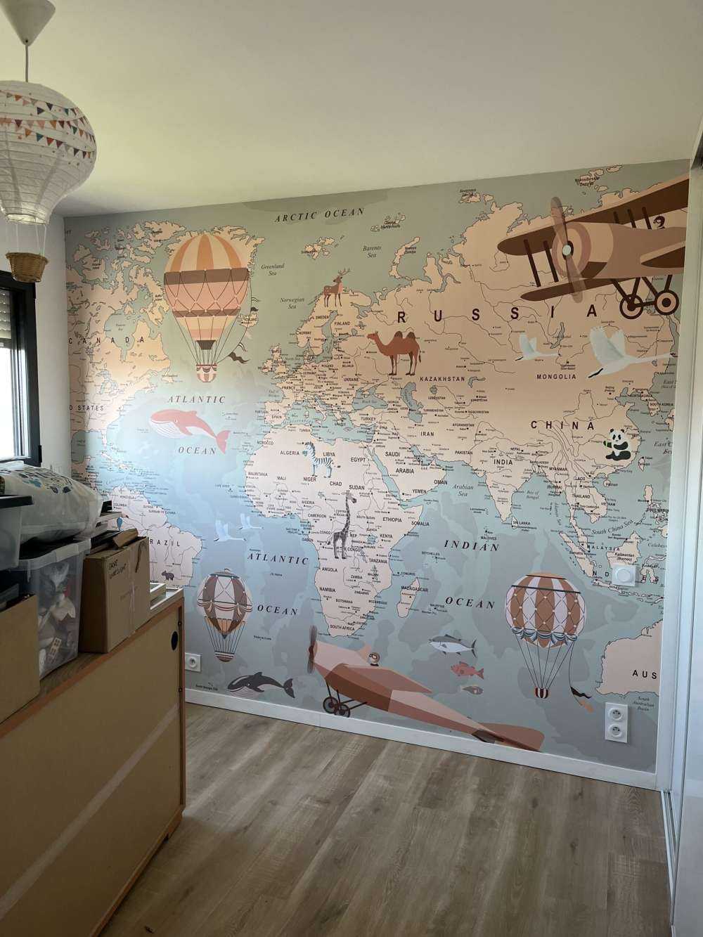Beige Weltkarte