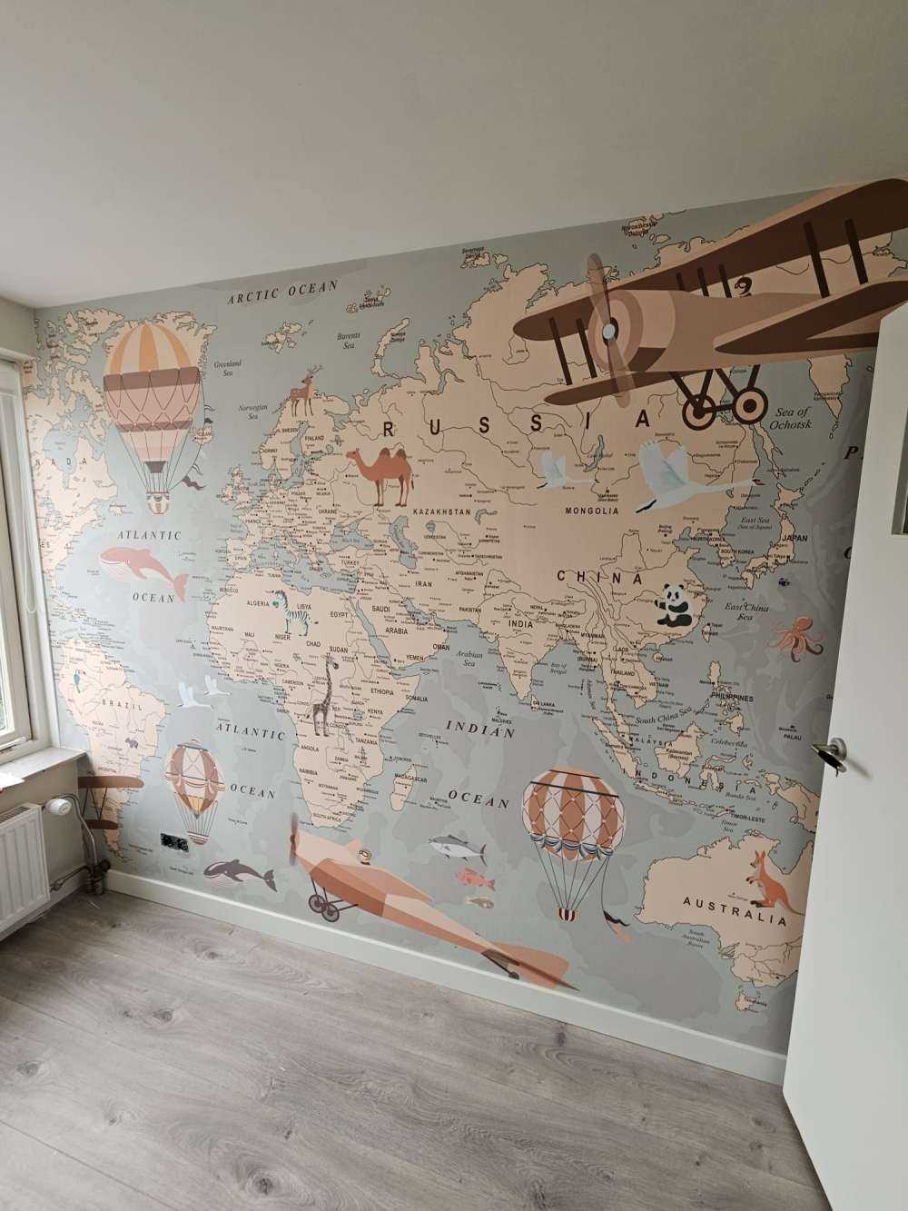 Beige Weltkarte