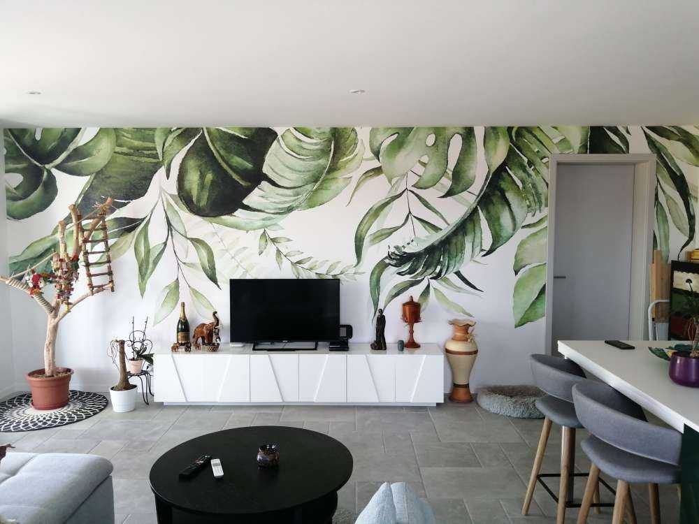 Tropische Aquarellblätter