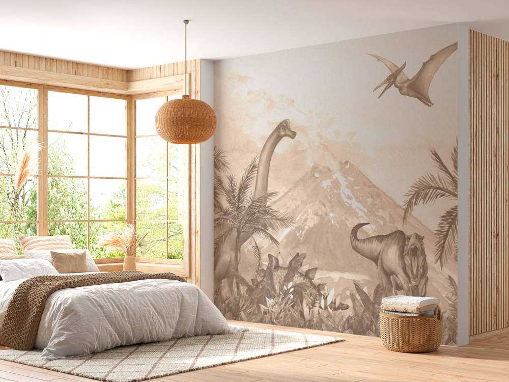 Verschiedene Dinosaurier in Taupe