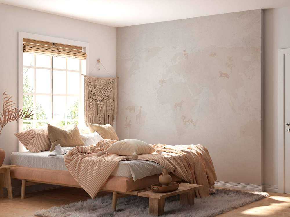 Weltkarte Skizze taupe