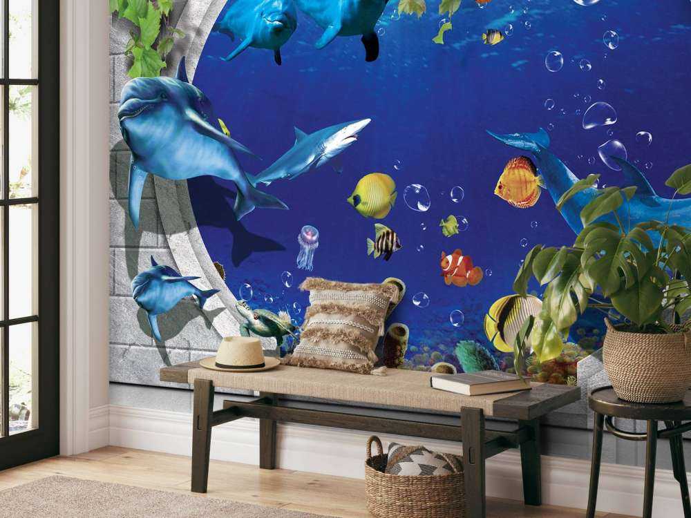 Delphine durch die Wand