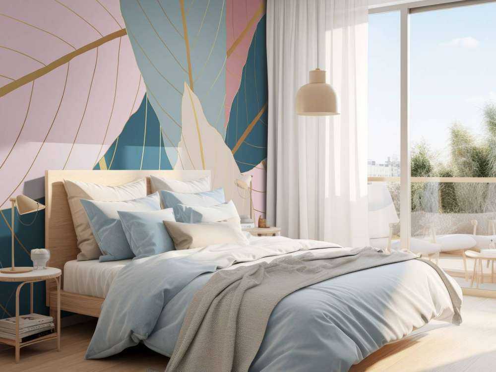 Tropische Blätter mit Gold