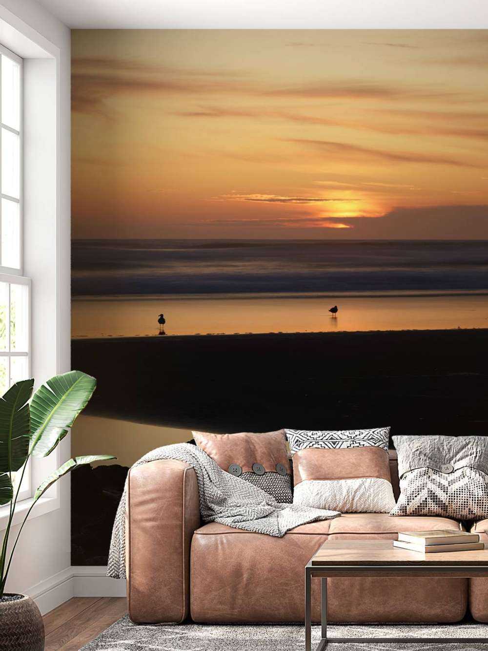 Vögel bei Sonnenuntergang