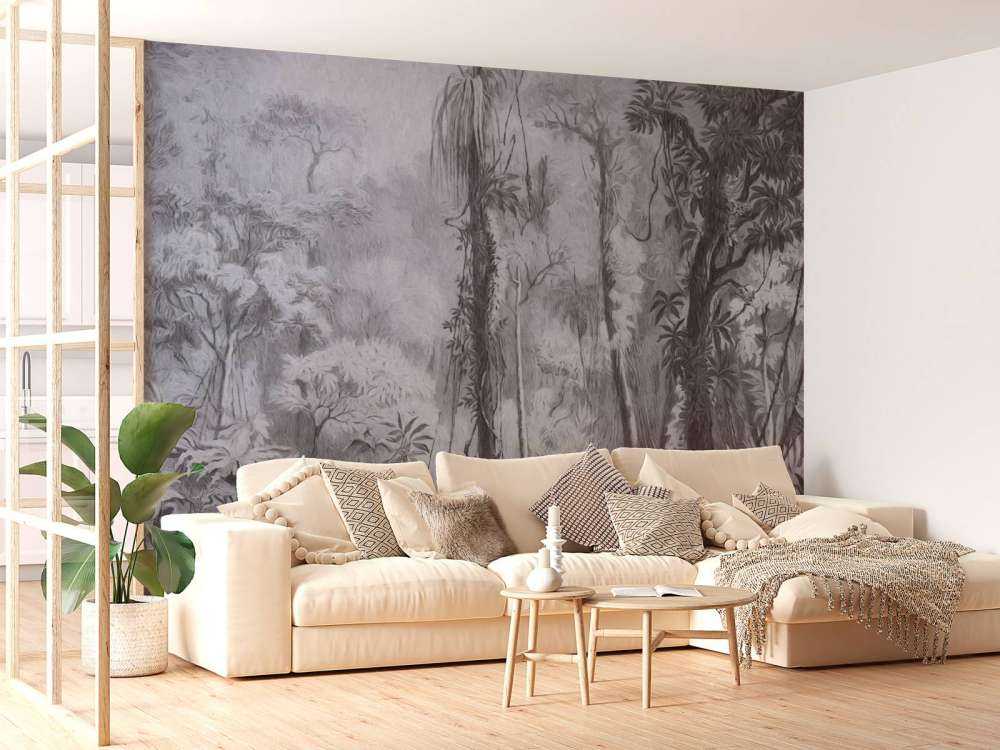 Tropischer Wald - grau