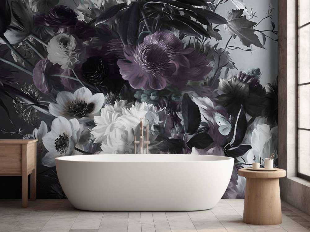 Großer Strauß mit Anemonen in Lila