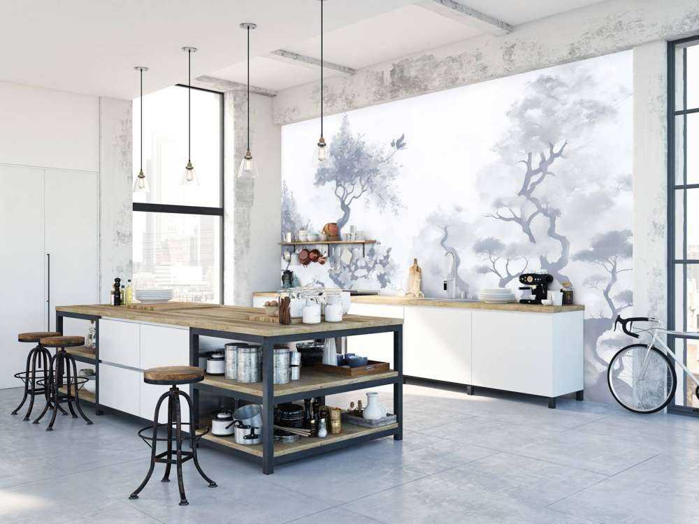 Blühende Bäume Braun