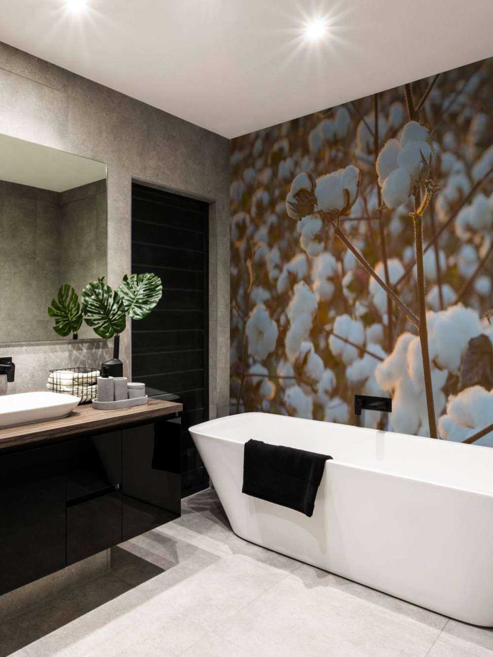 Baumwollfeld mit goldgelbem Himmel