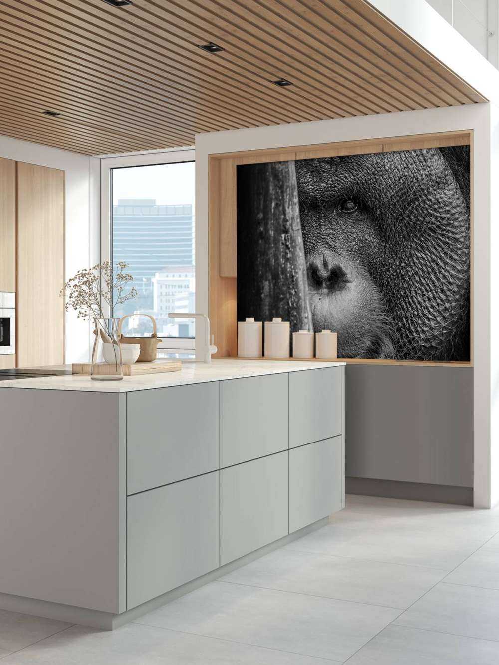 Orang-Utan schwarz-weiß