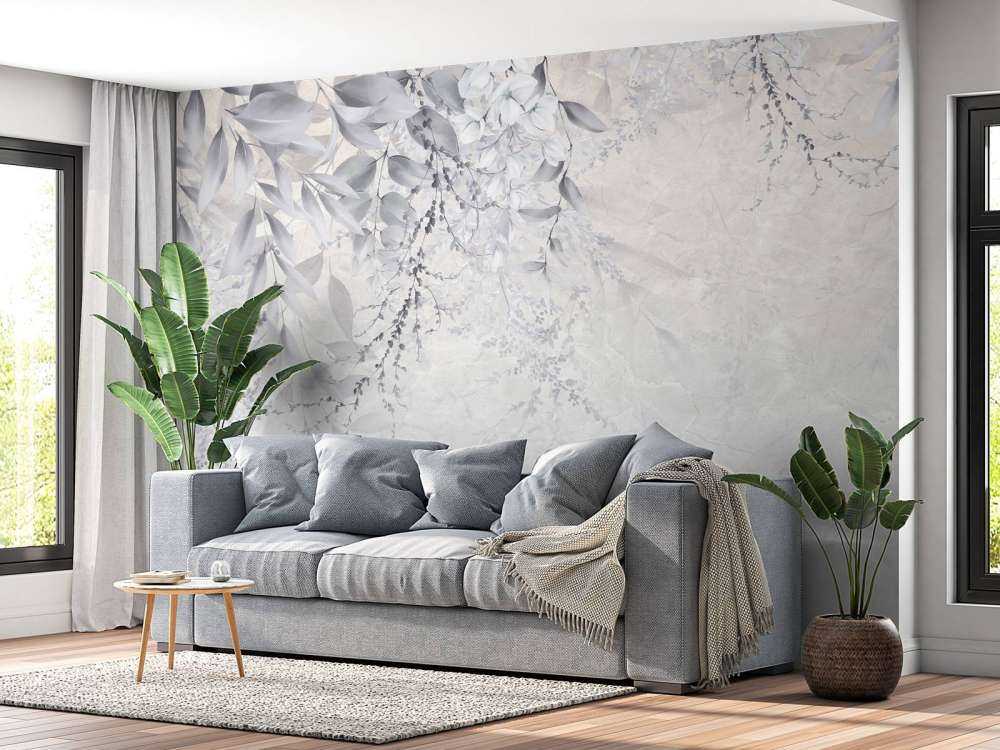 Blätter auf Marmorwand