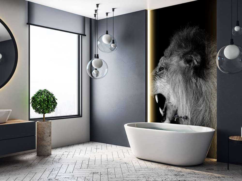 Brüllender Löwe schwarz