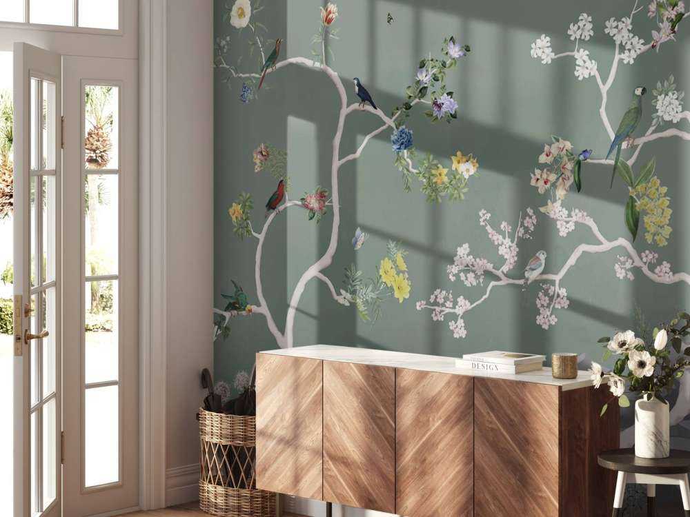 Birds in Garden Panorama 6