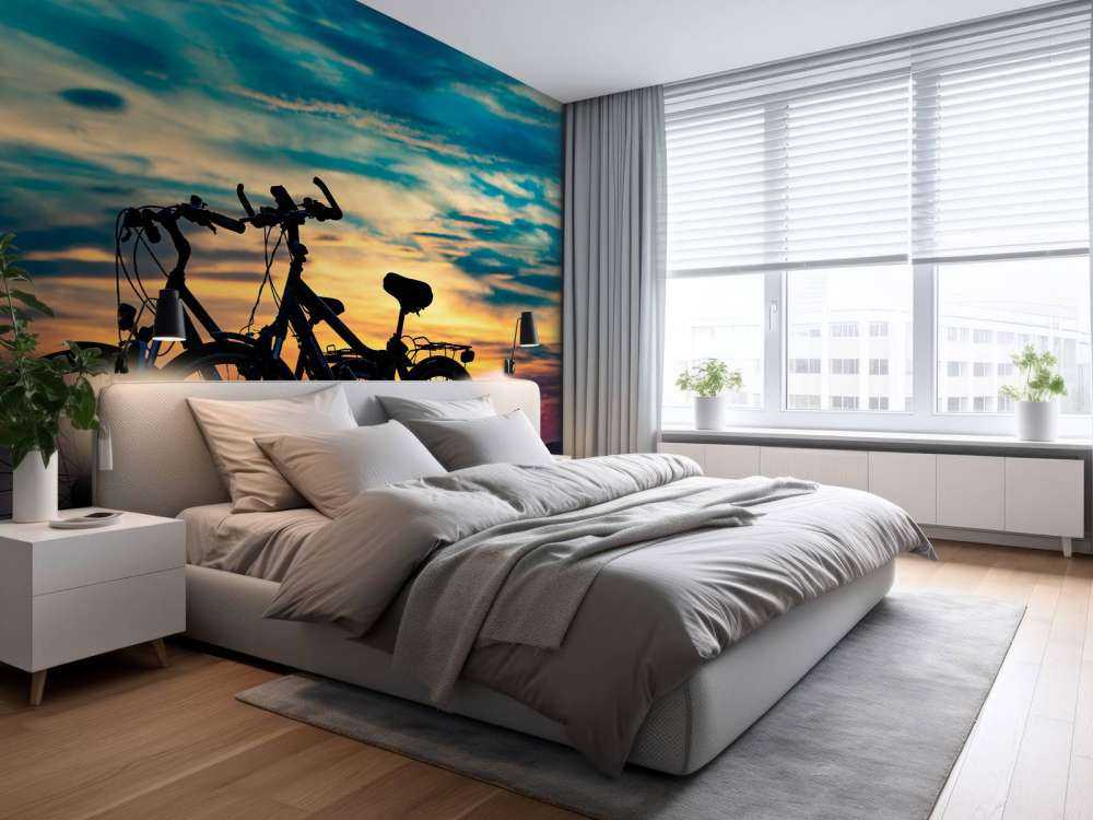 Radfahren bei Sonnenuntergang