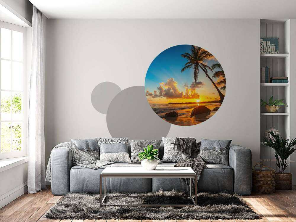 Sonnenuntergang mit Palmen