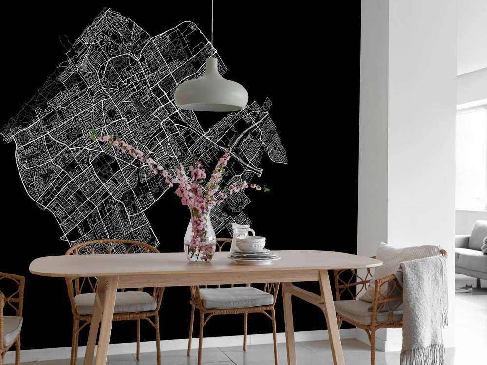 Karte von Den haag, schwarz