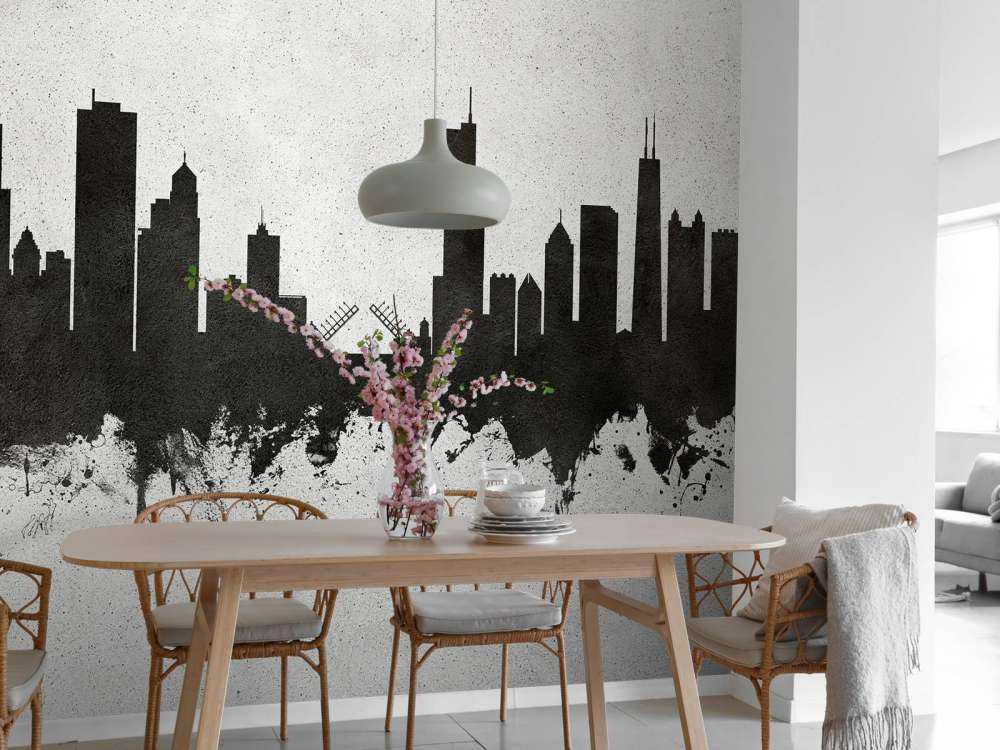 Aquarell-Skyline, Chicago
