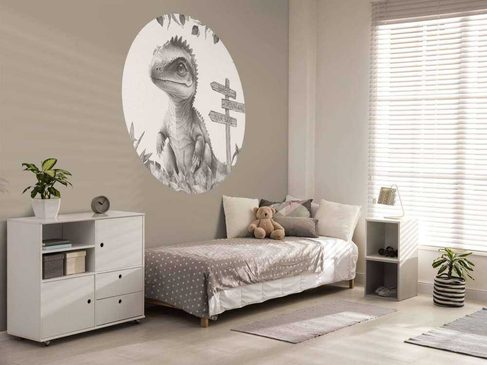 Baby-Spinosaurus im beigefarbenen Dschungel