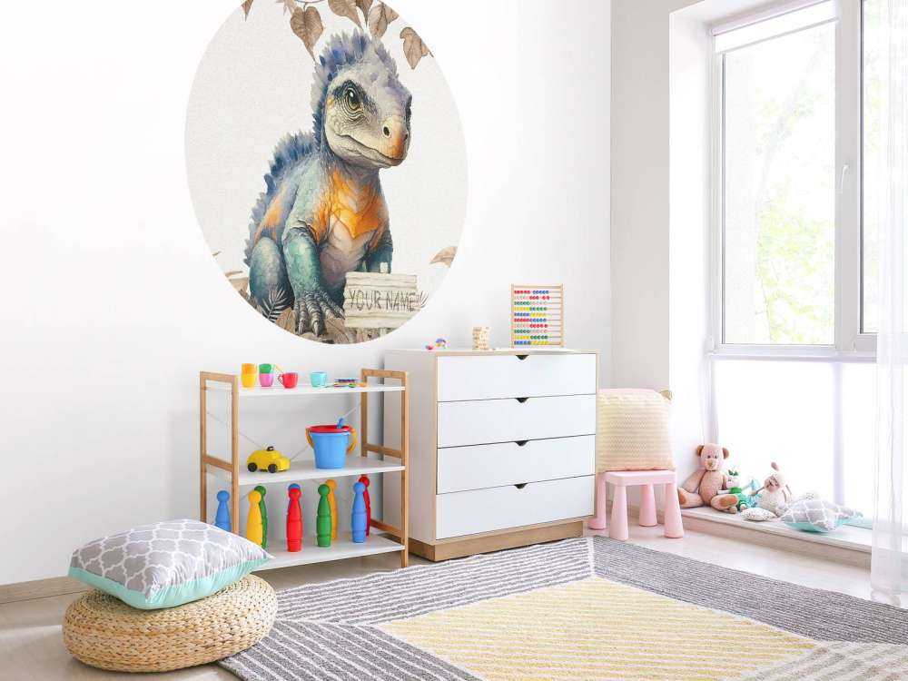 Baby-Ankylosaurus im taupefarbenen Dschungel