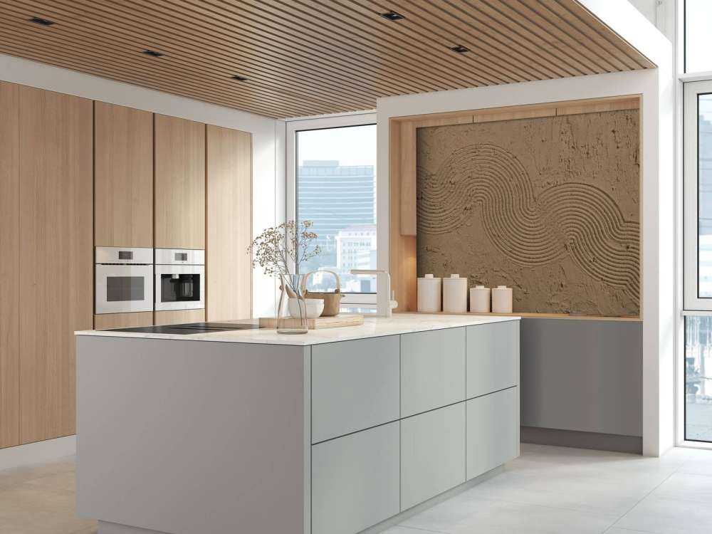 Texturierter Zen-Garten in Braun