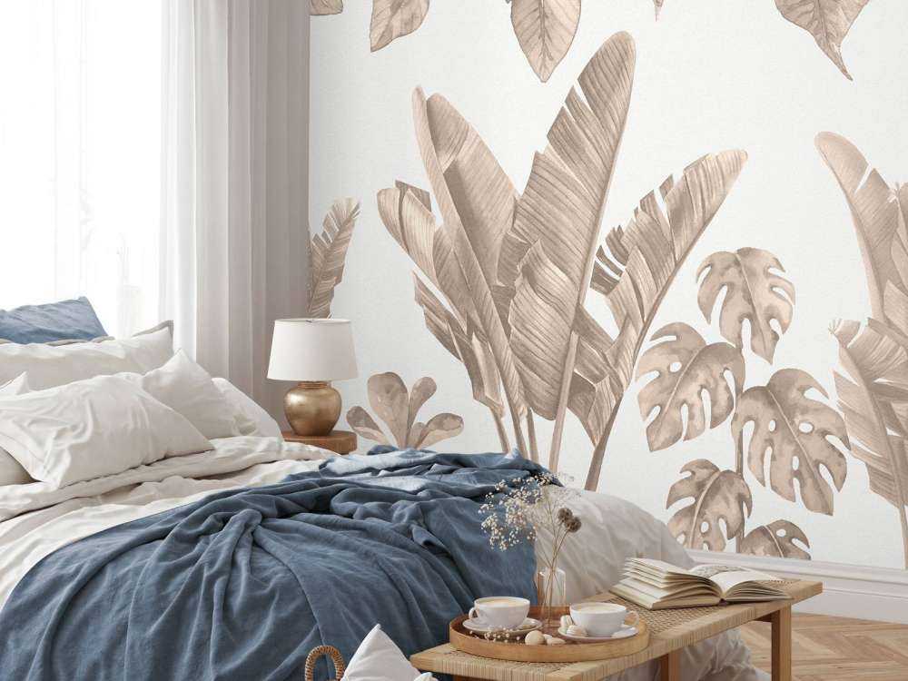 Dschungelblätter in Taupe