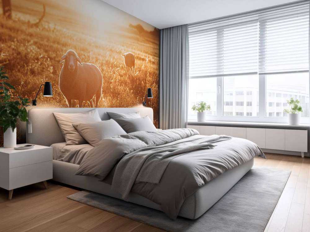 Schafe auf einer schönen Weide