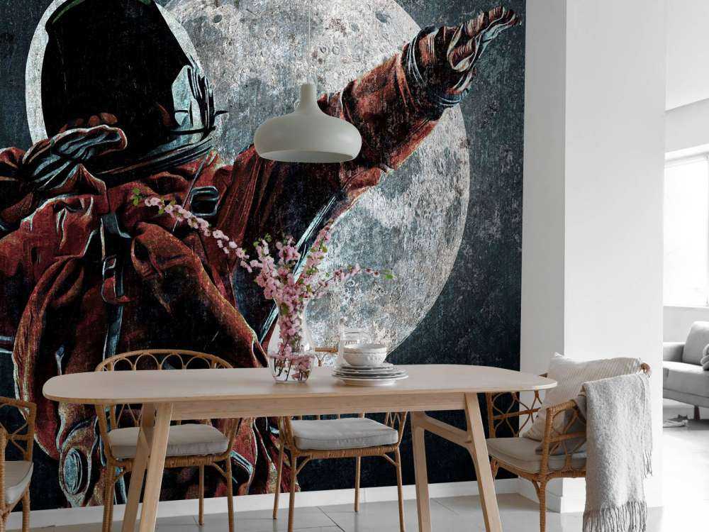 Astronaut beim Tupfen