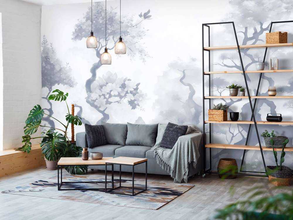 Blühende Bäume Braun