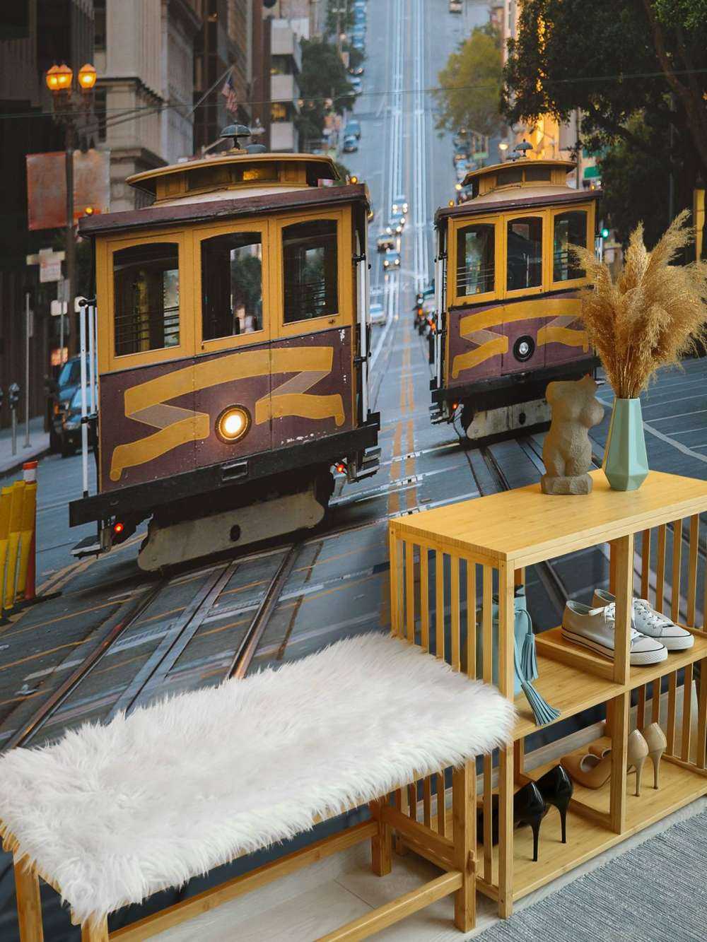 Gelbe Straßenbahnen in San Francisco USA
