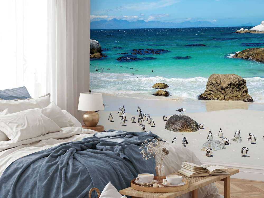 Strand mit Pinguinen