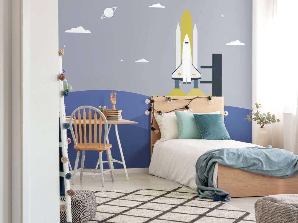 Raketenstart zwischen den Hügeln