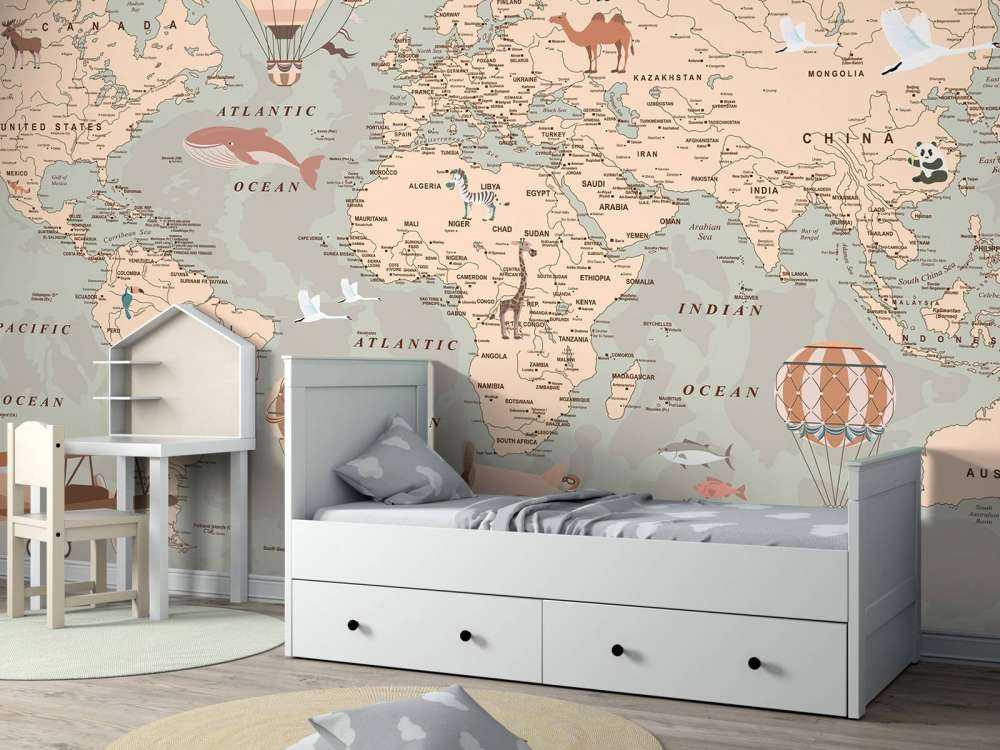 Beige Weltkarte