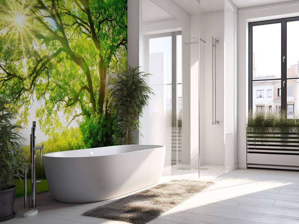 Baum mit Sonnenstrahlen