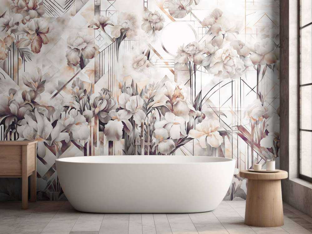 Riesige Aquarell-Iris Sepia