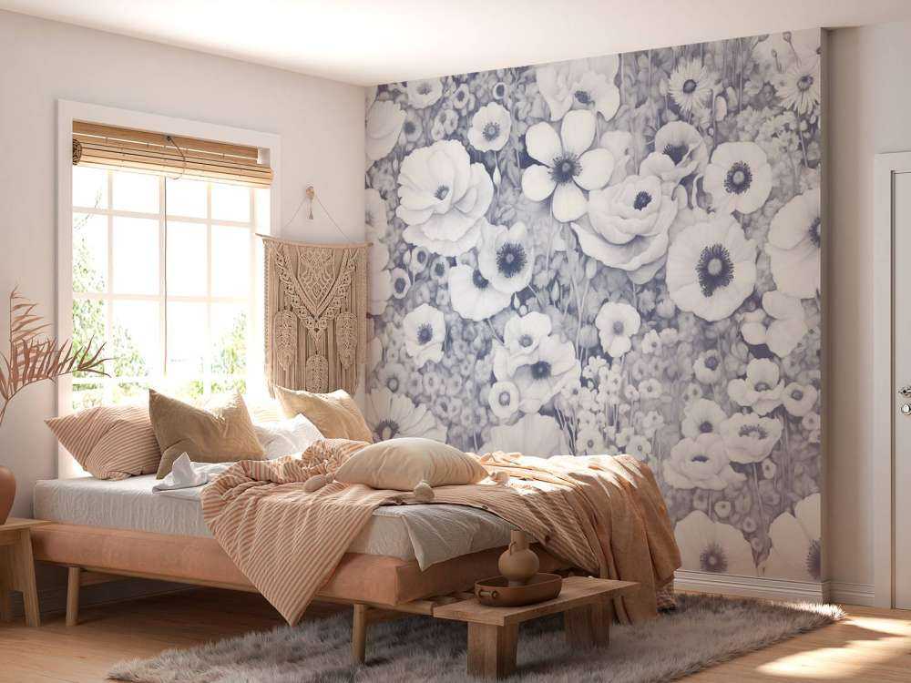 Mohnmärchen Monochrom Blau