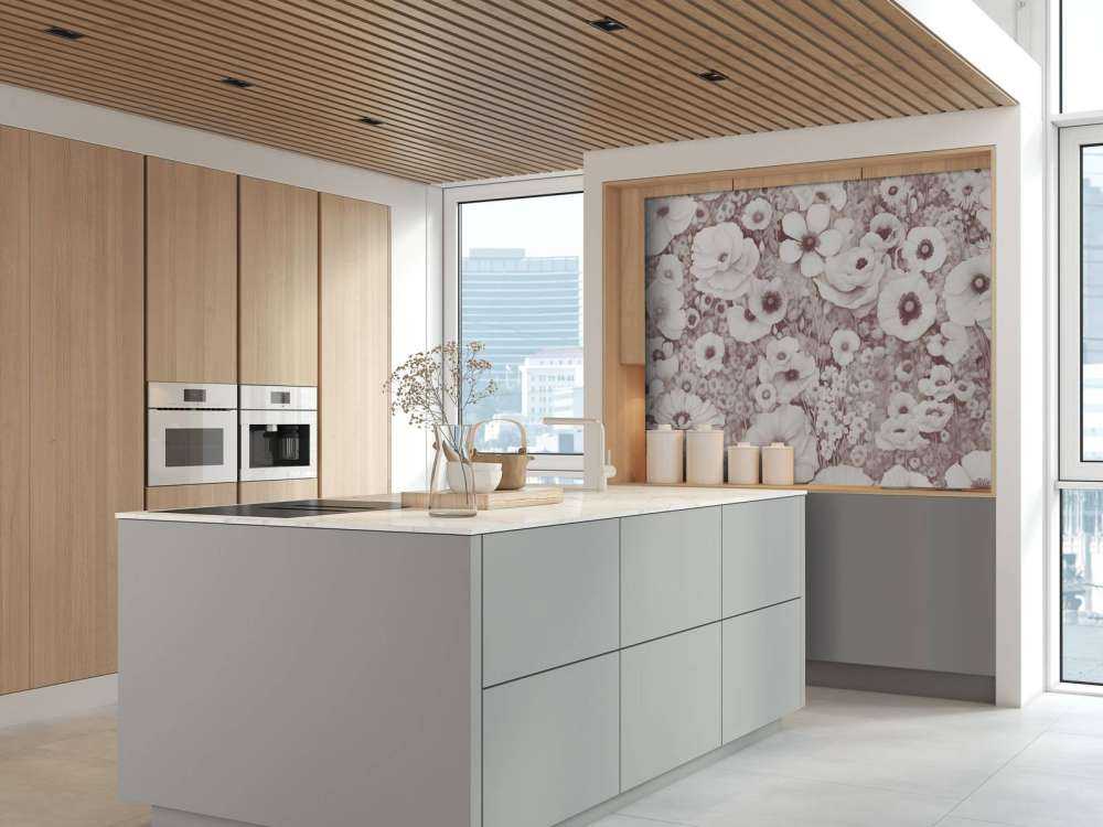 Mohnmärchen Monochrom Bordeaux