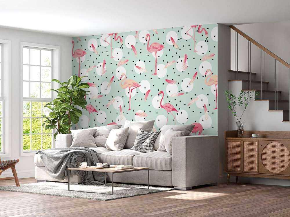 Flamingos und Federn