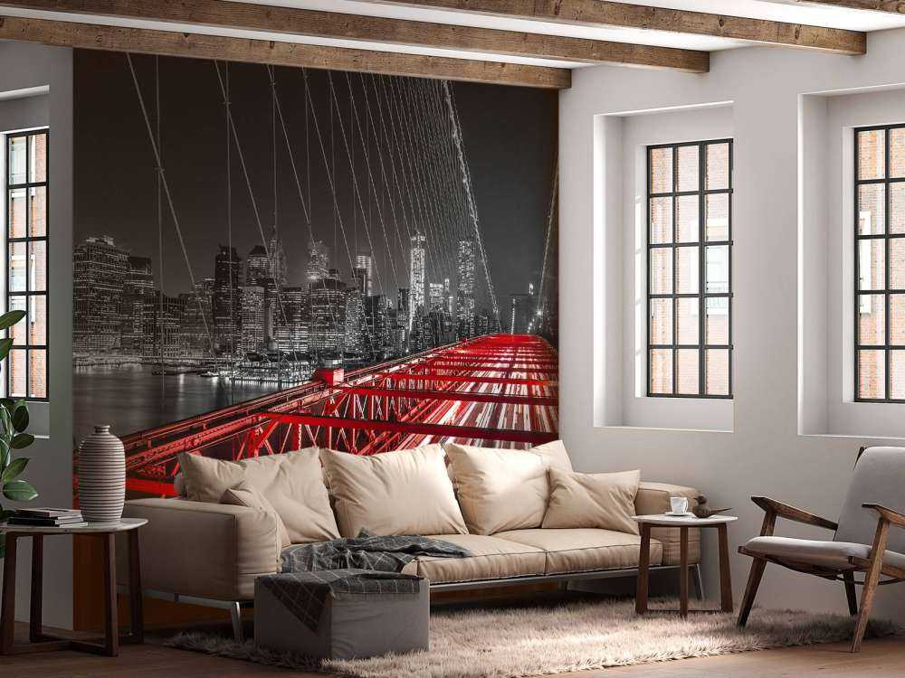 Rote Brooklyn-Brücke