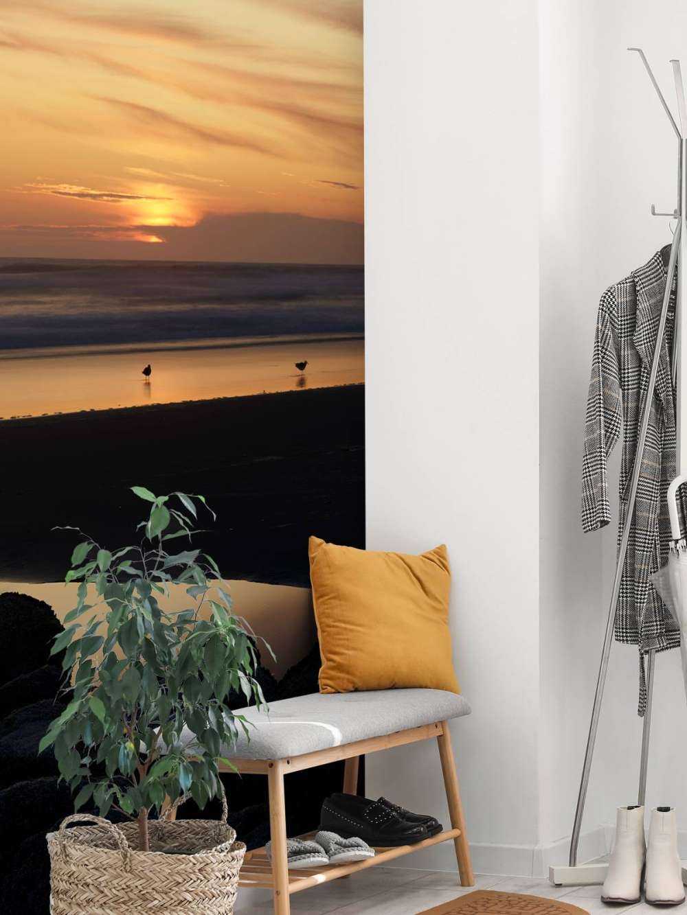 Vögel bei Sonnenuntergang