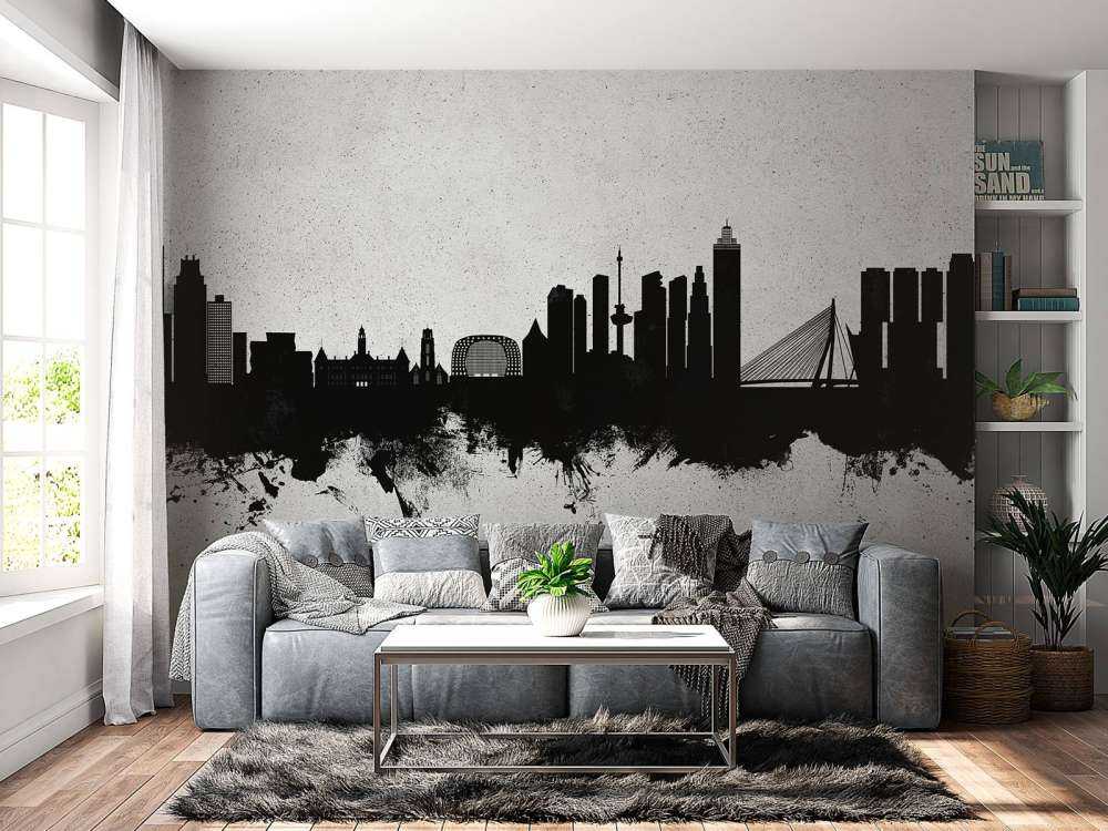 Aquarell-Skyline, Rotterdam