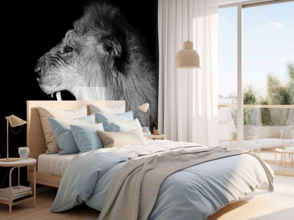 Brüllender Löwe schwarz