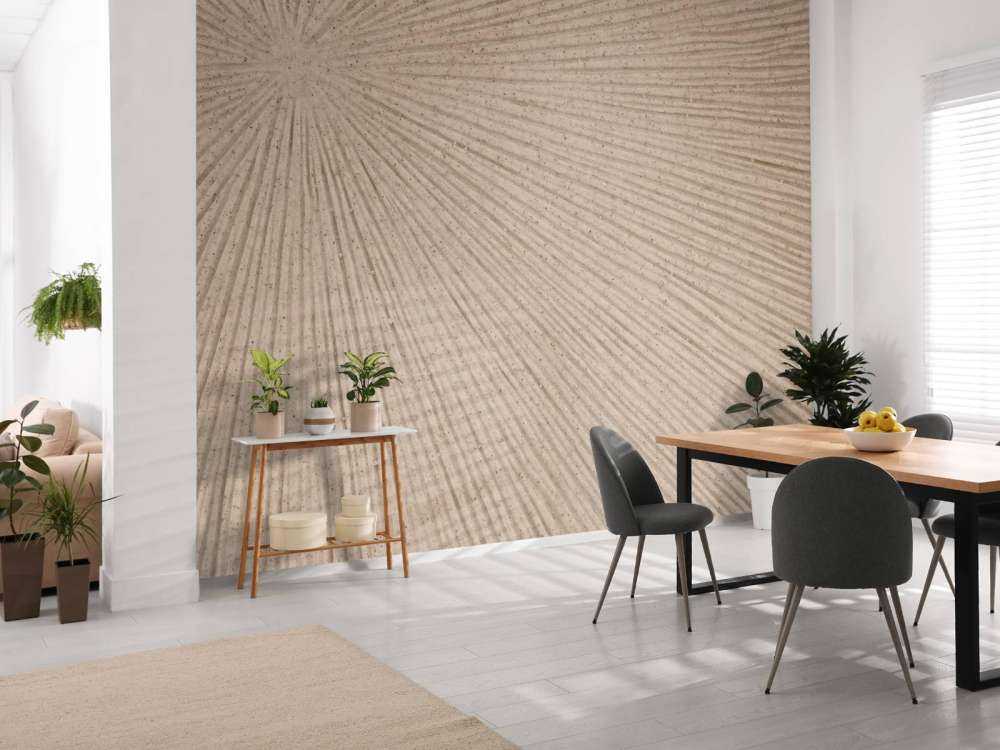 Struktur mit Linien Sonne in Beige