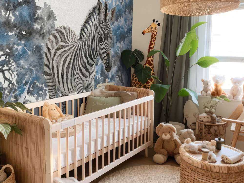 Junges Zebra in der Wildnis blau