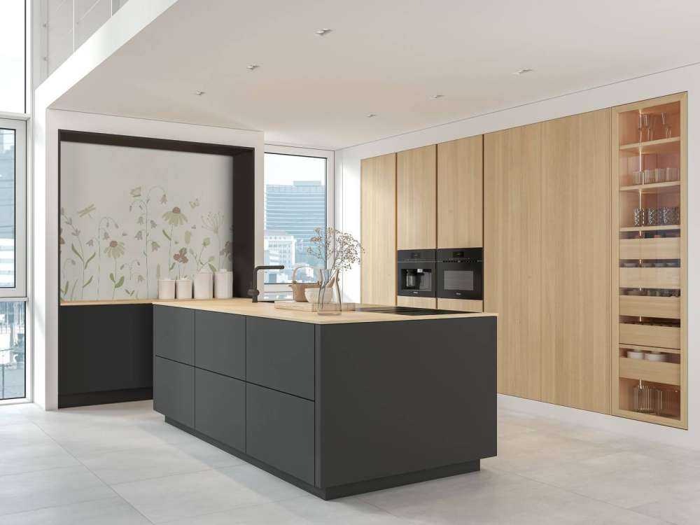 Blumenfeld hoch mit Schmetterlingen beige und altrosa