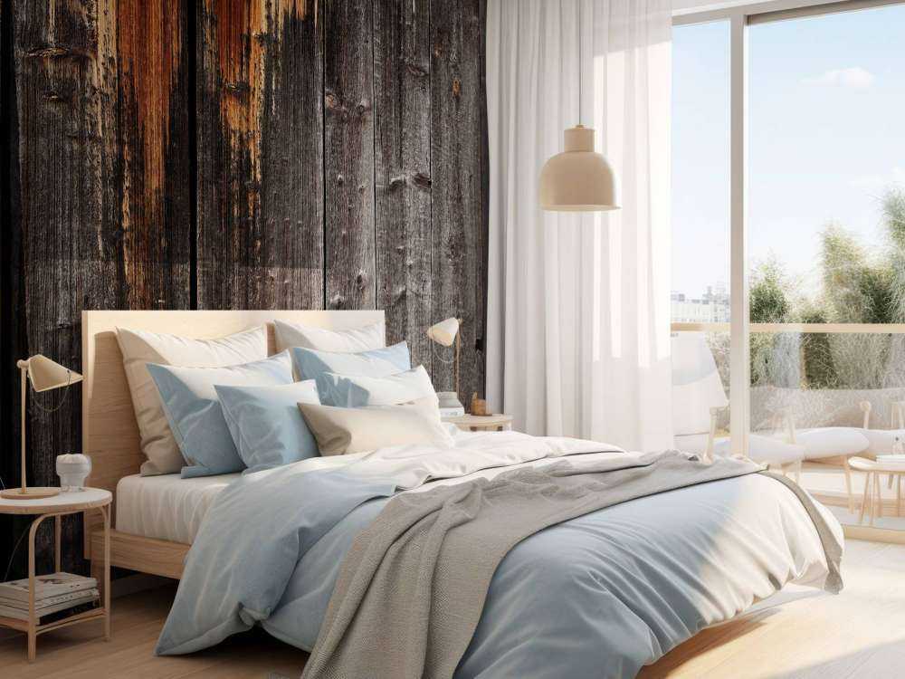 Schwarz gebranntes Holz