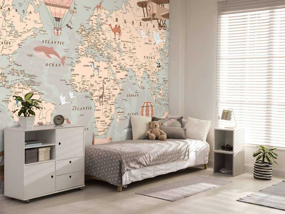 Beige Weltkarte