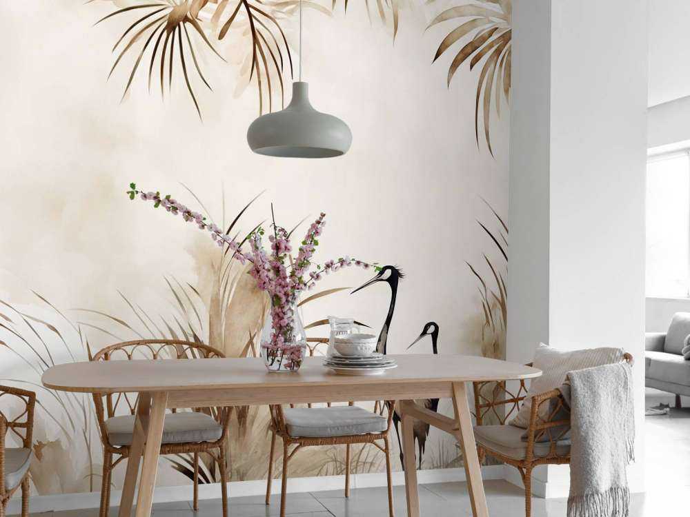 Kräne im Feld Taupe