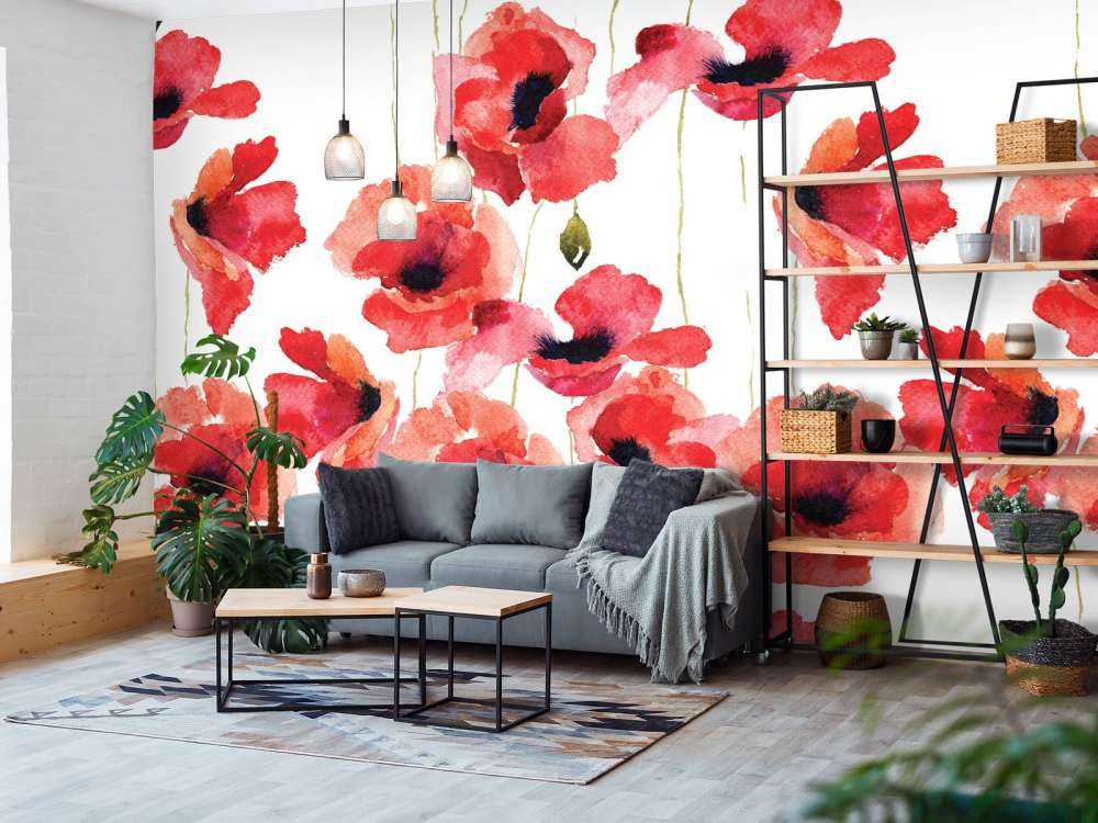 Mohnblumen aus Aquarellfarbe